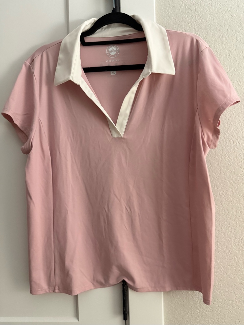 Flag & Anthem MadeFlex Pink Polo Short Sleeve V-Neck Tennis Golf Shirt XL